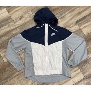 Nike Sportswear Windrunner Women's Windbreaker Jacket Size Medium Navy/Gray